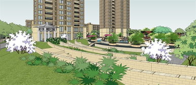 精品现代居住区景观设计sketchup草图大师模型